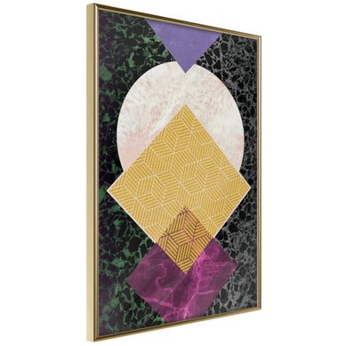 Affiche Murale Encadrée "squares And Circle" 40 X 60 Cm Doré