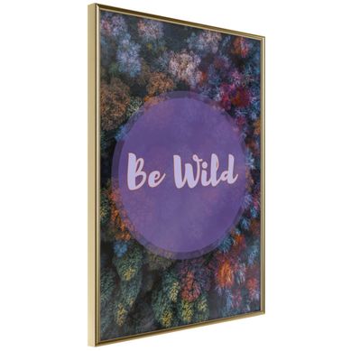 Affiche Murale Encadrée "find Wildness In Yourself" 40 X 60 Cm Doré