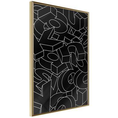 Affiche Murale Encadrée "scattered Letters" 40 X 60 Cm Doré
