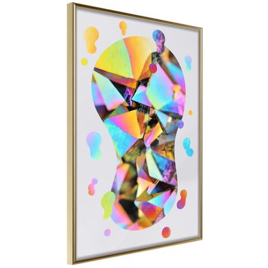 Affiche Murale Encadrée "abstract Light Bulb" 30 X 42 Cm Doré