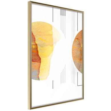 Affiche Murale Encadrée "collision Of Planets" 30 X 42 Cm Doré