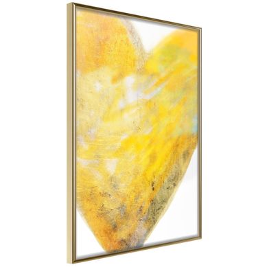 Affiche Murale Encadrée "amber Heart" 30 X 42 Cm Doré