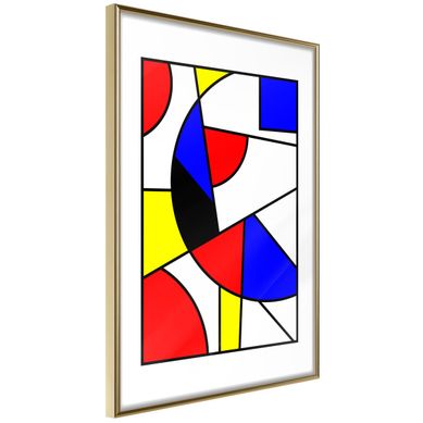 Affiche Murale Encadrée "neoplastic Composition" 21 X 30 Cm Doré