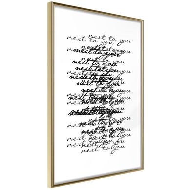 Affiche Murale Encadrée "love Letter" 30 X 42 Cm Doré