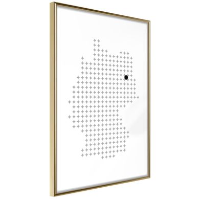 Affiche Murale Encadrée "pixel Map Of Germany" 30 X 42 Cm Doré