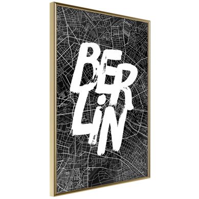 Affiche Murale Encadrée "negative Berlin" 30 X 42 Cm Doré