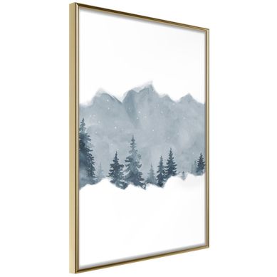 Affiche Murale Encadrée "taiga" 30 X 42 Cm Doré