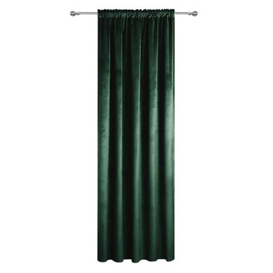 Rideau Occultant En Velours À Galon Fronceur Vert Bouteille 140x250 Cm