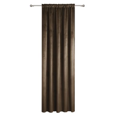 Rideau Occultant En Velours À Galon Fronceur Chocolat 140x250 Cm