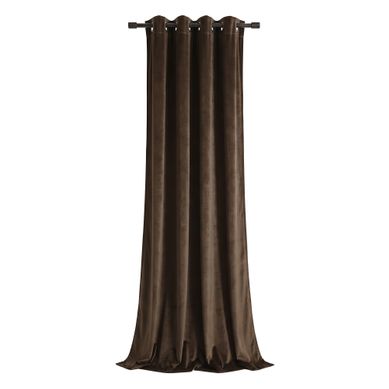 Rideau Occultant En Velours À Oeillets Chocolat 140x250 Cm