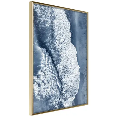 Affiche Murale Encadrée "surf" 21 X 30 Cm Doré