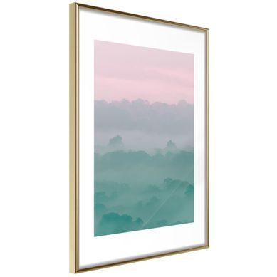 Affiche Murale Encadrée "morning Fog" 21 X 30 Cm Doré