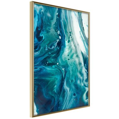 Affiche Murale Encadrée "acrylic Pouring Ii" 30 X 42 Cm Doré