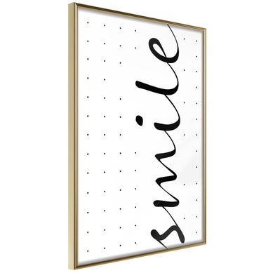 Affiche Murale Encadrée "smile" 21 X 30 Cm Doré