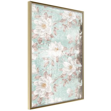 Affiche Murale Encadrée "floral Muslin" 40 X 60 Cm Doré
