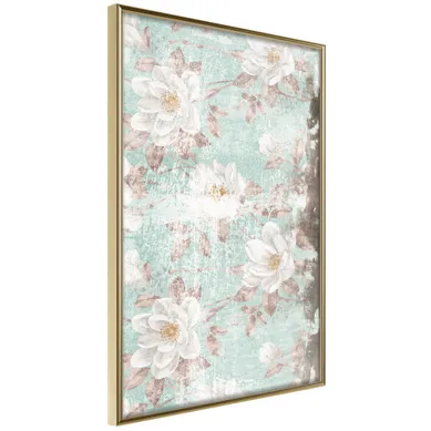 Affiche Murale Encadrée "floral Muslin" 21 X 30 Cm Doré
