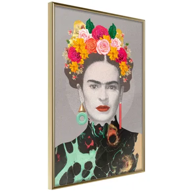 Affiche Murale Encadrée "charismatic Frida" 21 X 30 Cm Doré