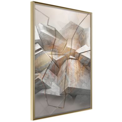 Affiche Murale Encadrée "earthquake" 30 X 42 Cm Doré