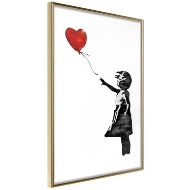 Affiche Murale Encadrée "banksy Girl With Balloon Ii" 30 X 42 Cm Doré Affiche Murale Encadrée "banksy Girl With Balloon Ii" 30 X 42 Cm Doré