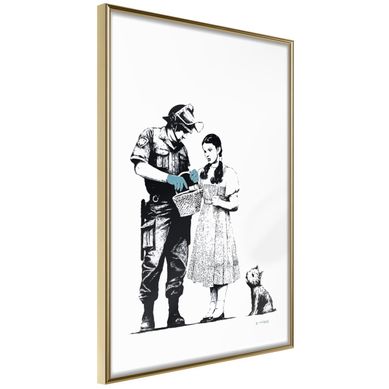Affiche Murale Encadrée "banksy Stop And Search " 30 X 42 Cm Doré Affiche Murale Encadrée "banksy Stop And Search " 30 X 42 Cm Doré