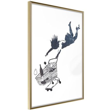 Affiche Murale Encadrée "banksy Shop Until You Drop" 30 X 42 Cm Doré Affiche Murale Encadrée "banksy Shop Until You Drop" 30 X 42 Cm Doré