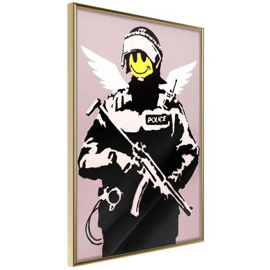 Affiche Murale Encadrée "banksy Flying Copper" 30 X 42 Cm Doré Affiche Murale Encadrée "banksy Flying Copper" 30 X 42 Cm Doré
