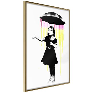 Affiche Murale Encadrée "banksy Nola" 40 X 60 Cm Doré