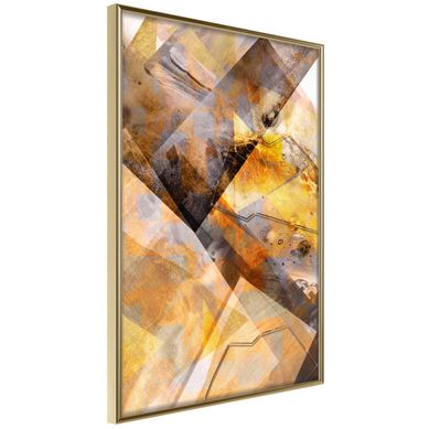 Affiche Murale Encadrée "amber Power" 30 X 42 Cm Doré