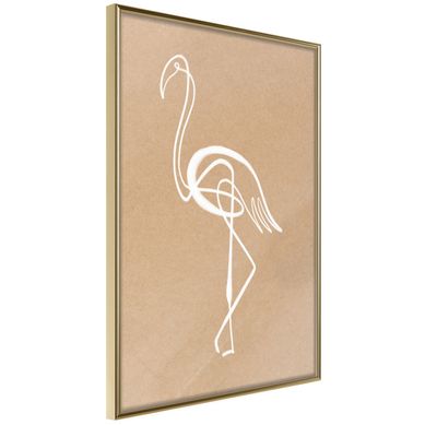 Affiche Murale Encadrée "lonely Bird" 21 X 30 Cm Doré