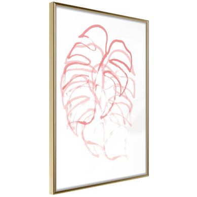 Affiche Murale Encadrée "red Leaf" 30 X 42 Cm Doré