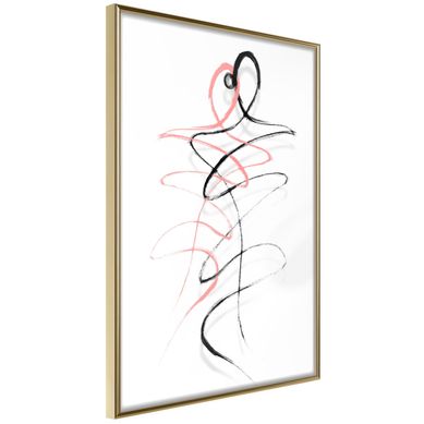 Affiche Murale Encadrée "dancing Souls" 21 X 30 Cm Doré