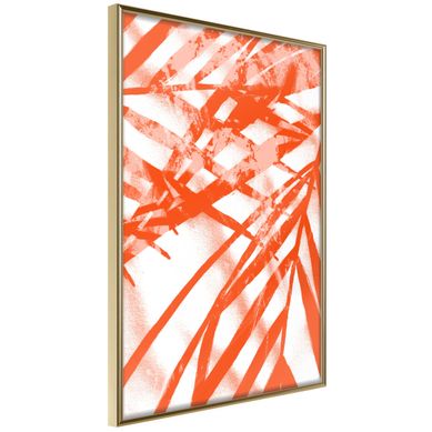 Affiche Murale Encadrée "incandescent Leaf" 30 X 42 Cm Doré