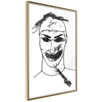 Affiche Murale Encadrée "scary Clown" 30 X 42 Cm Doré