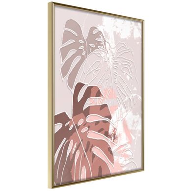 Affiche Murale Encadrée "monsteras Gathering" 40 X 60 Cm Doré