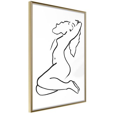 Affiche Murale Encadrée "coquettish Pose" 40 X 60 Cm Doré