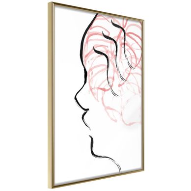 Affiche Murale Encadrée "agitated Thoughts" 40 X 60 Cm Doré
