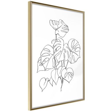 Affiche Murale Encadrée "bouquet Of Leaves" 40 X 60 Cm Doré