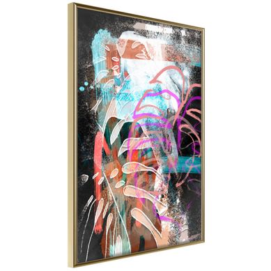 Affiche Murale Encadrée "disco Leaves" 40 X 60 Cm Doré