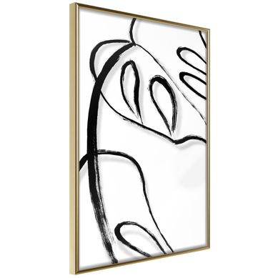 Affiche Murale Encadrée "painted Monstera Leaf" 30 X 42 Cm Doré