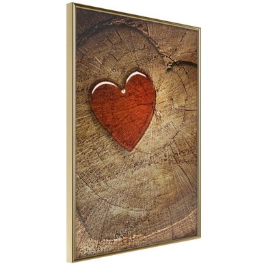 Affiche Murale Encadrée "carved Heart" 30 X 42 Cm Doré