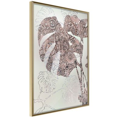 Affiche Murale Encadrée "ornamented Monstera" 21 X 30 Cm Doré