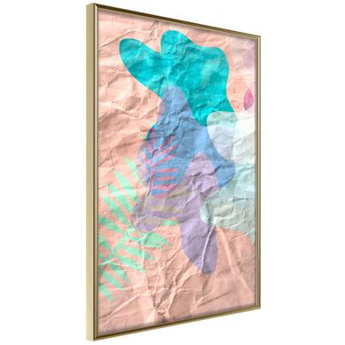 Affiche Murale Encadrée "colourful Camouflage Peach" 21 X 30 Cm Doré