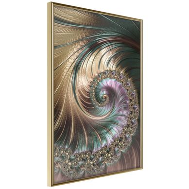 Affiche Murale Encadrée "iridescent Spiral" 30 X 42 Cm Doré