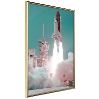 Affiche Murale Encadrée "leaving The Earth" 21 X 30 Cm Doré