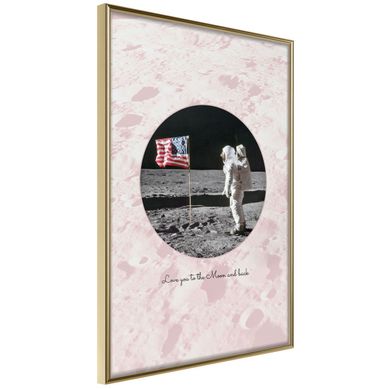 Affiche Murale Encadrée "cosmic Love I" 30 X 42 Cm Doré