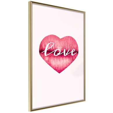 Affiche Murale Encadrée "kiss Of Love" 21 X 30 Cm Doré