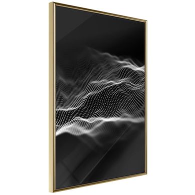 Affiche Murale Encadrée "sound Wave" 30 X 42 Cm Doré