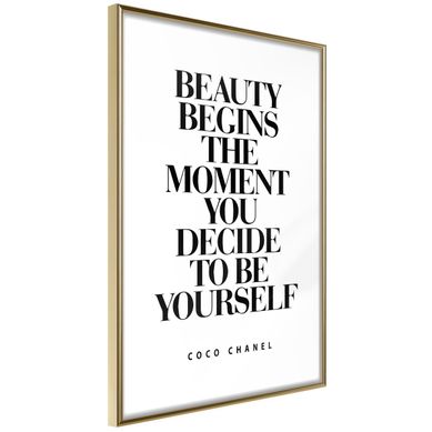 Affiche Murale Encadrée "beginning Of The Beauty" 21 X 30 Cm Doré