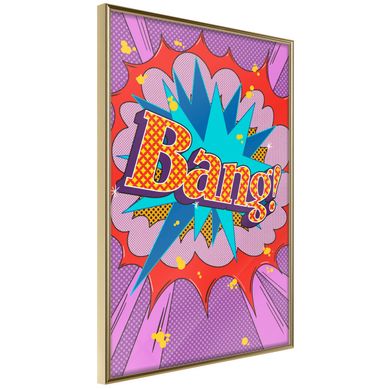 Affiche Murale Encadrée "bang" 30 X 42 Cm Doré