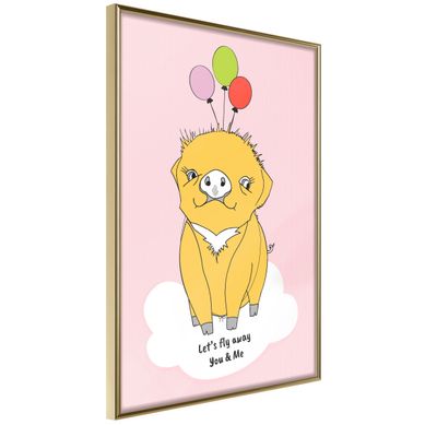Affiche Murale Encadrée "birthday Wish" 21 X 30 Cm Doré